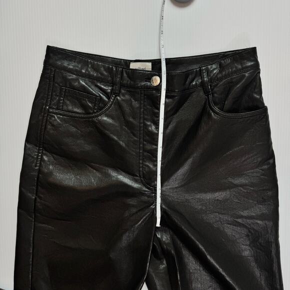 Wilfred Aritzia Melina Faux Leather Pants Black Women’s 8 Minimalist Futurism - Picture 7 of 16